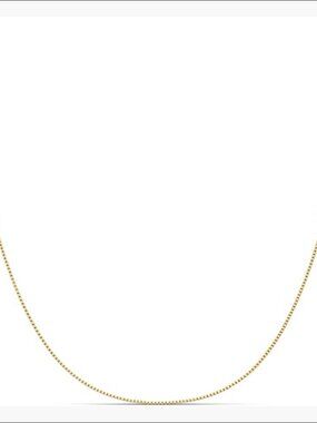18K Gold Plated Sterling Silver Box Chain Necklace 18 Inch